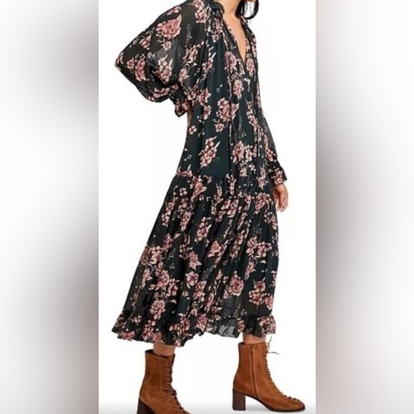 Free People Feeling Groovy Floral Maxi Dress Sz XS - Picture 3 of 15